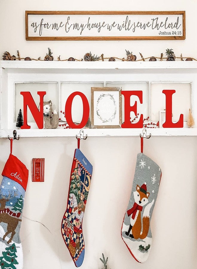 Quzzil Wooden Noel 4 Pieces Centerpiece Table Decoration Noel Wood Noel Rustic Christmas Decor Wooden Noel Decorative Display Sign Xmas Noel Table Decoration for Christmas Home Table Decoration - Image 5